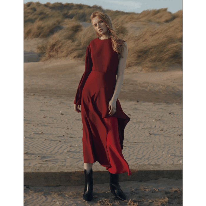 Alejandra de coss women´s asymmetric red skirt Clothing classic color Coveti