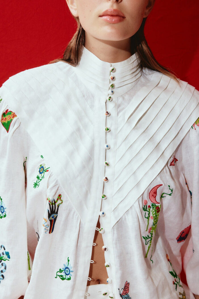 Alemais Atticus Embroidered Shirt