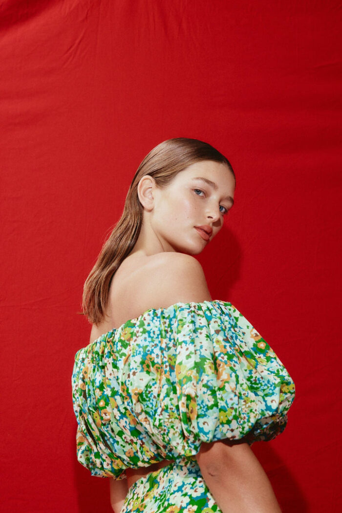 Alemais Francis Bubble Crop Top