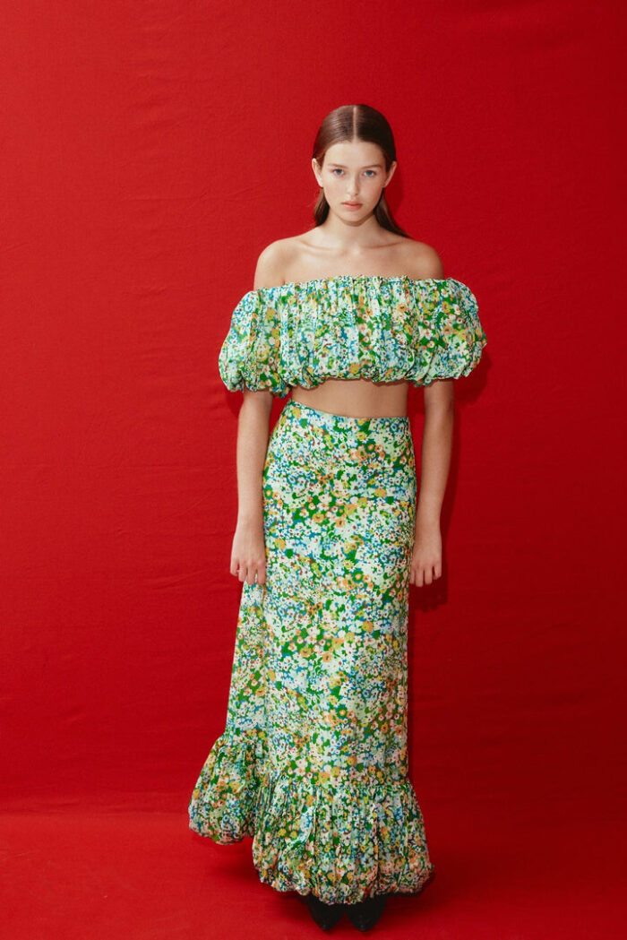 Alemais Francis Bubble Crop Top