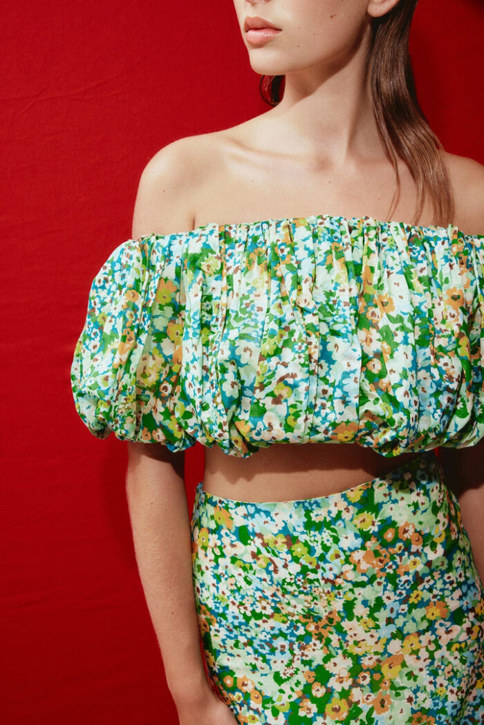 Alemais Francis Bubble Crop Top