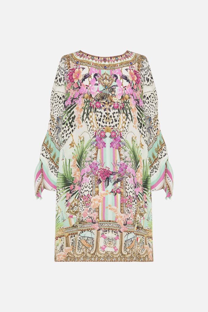 Tie Sleeve Short V Neck Kaftan - Image 6