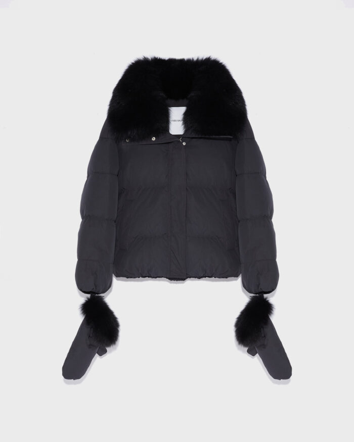 Boxy Down Jacket In Waterproof Technical Fabric With Fox Fur Collar - Image 8