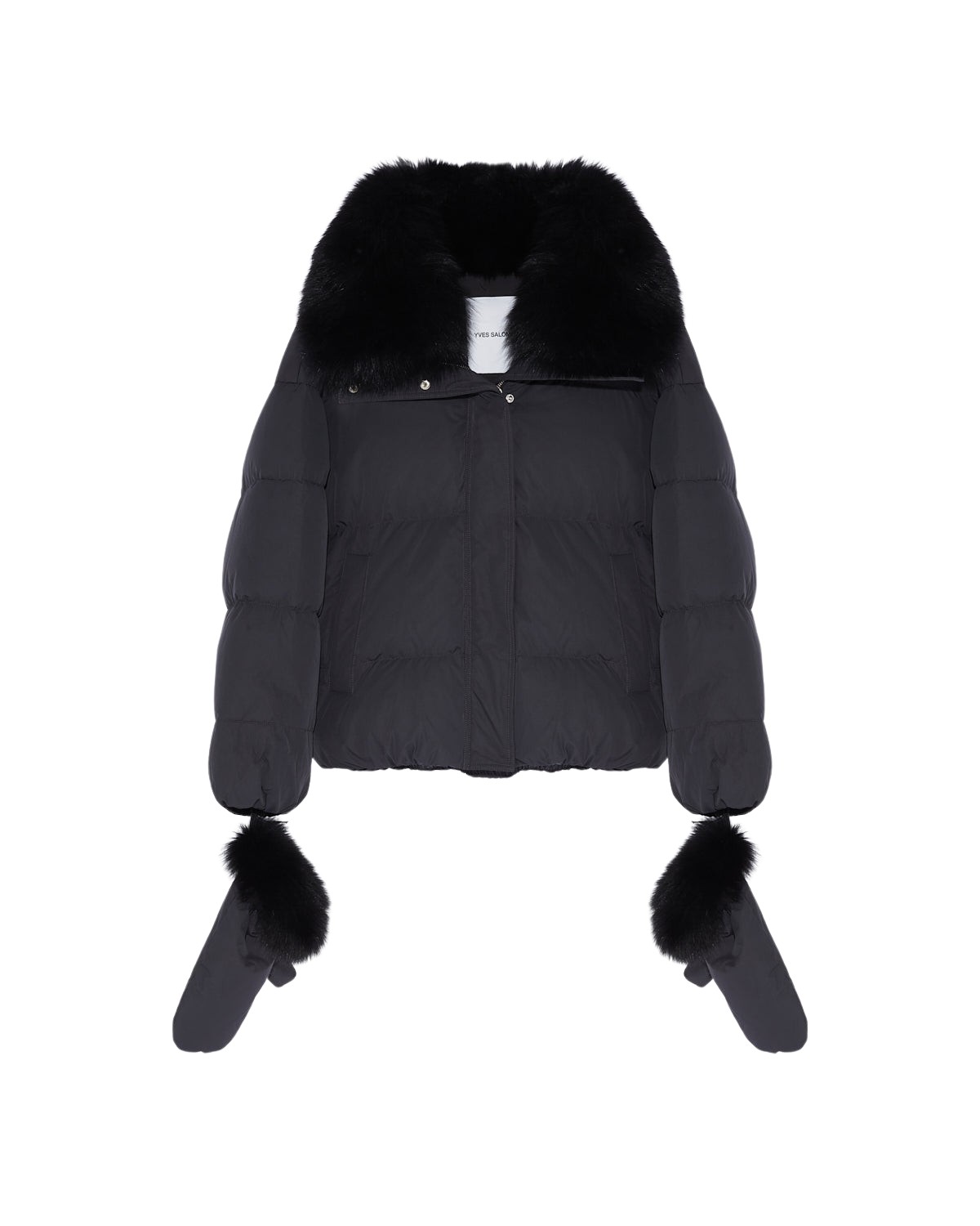 Boxy Down Jacket In Waterproof Technical Fabric With Fox Fur Collar