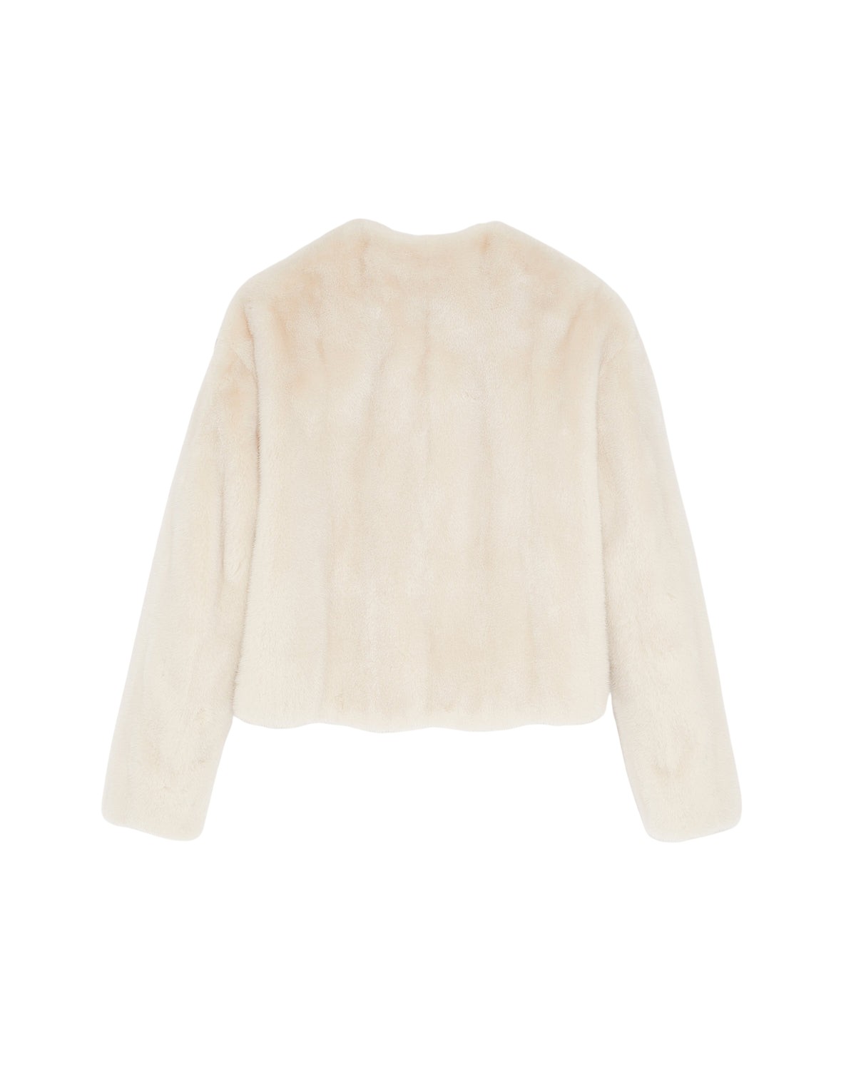 Long-Haired Mink Fur Round Neck Jacket