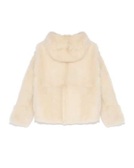 Short Hooded Jacket In Toscana Folk Lambskin
