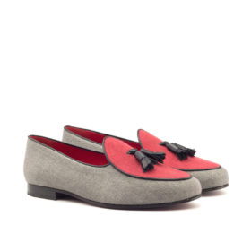 Belgian Slipper Black Calf Leather