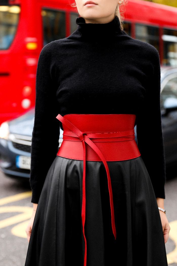 Corset Rebel Red Leather Belt Accessories British designer Coveti