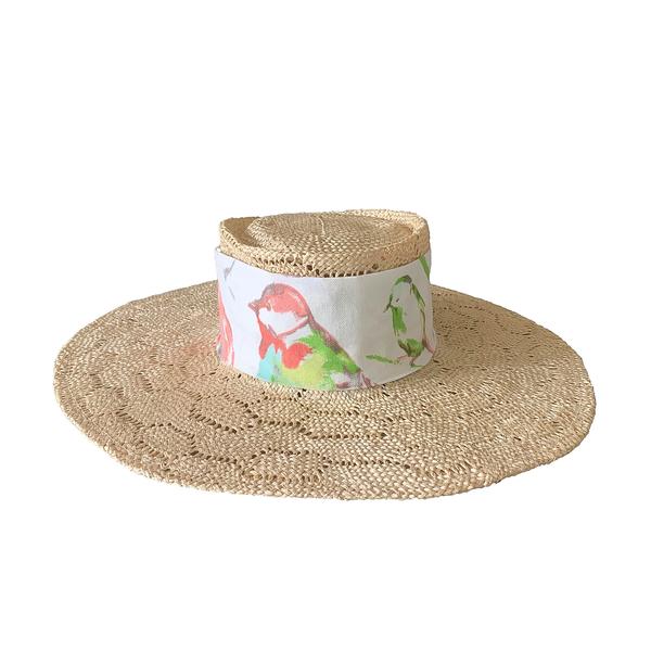 Tanya Litkovska women’s alisa birds straw hat Accessories black velvet headband Coveti