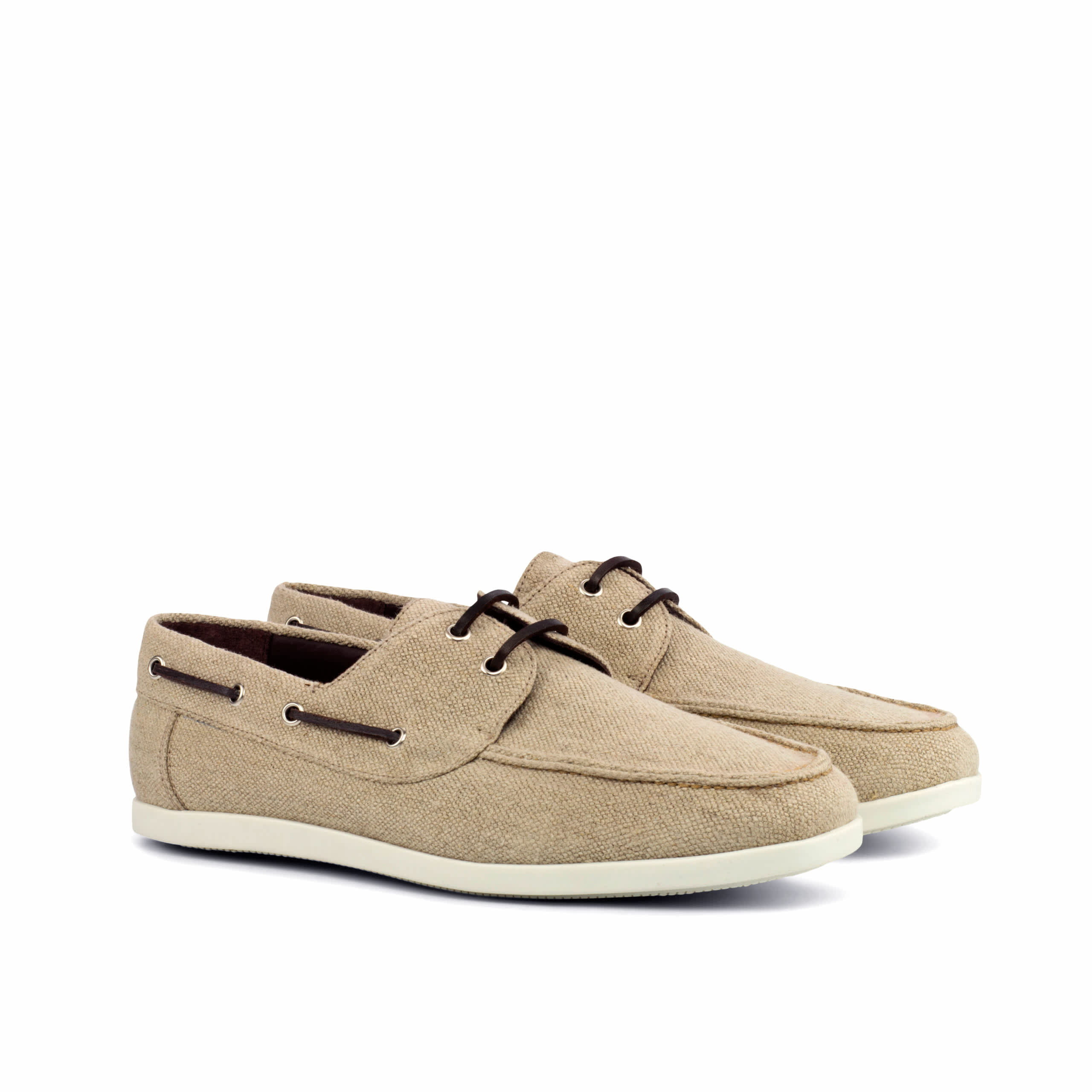 Beige Mens Boat shoes