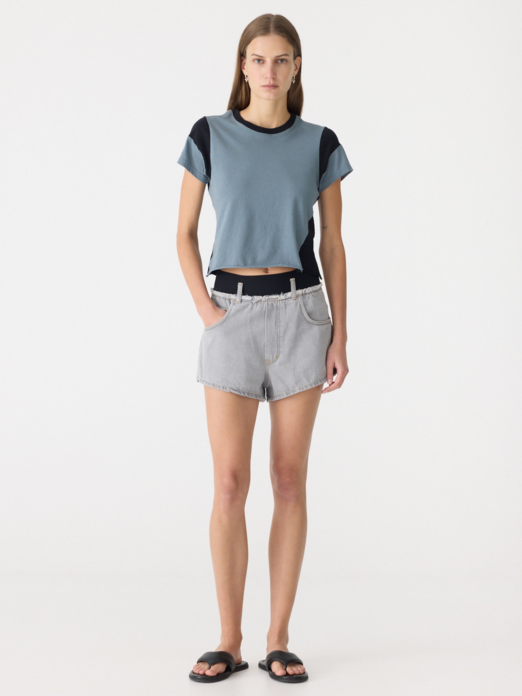 Elasticated Denim Short - Image 2