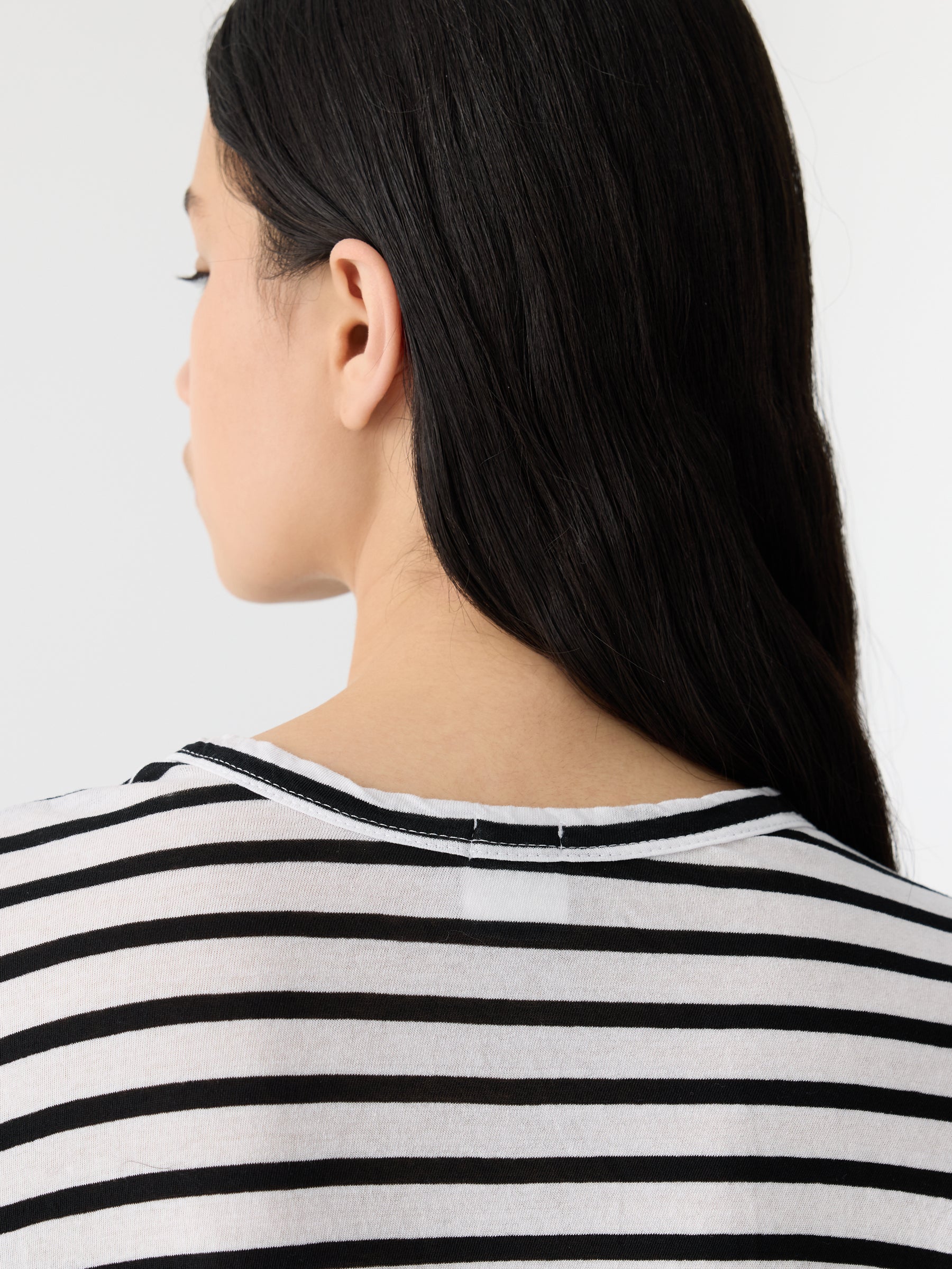 Stripe Scoop Hem Long Sleeve T-Shirt - Image 5