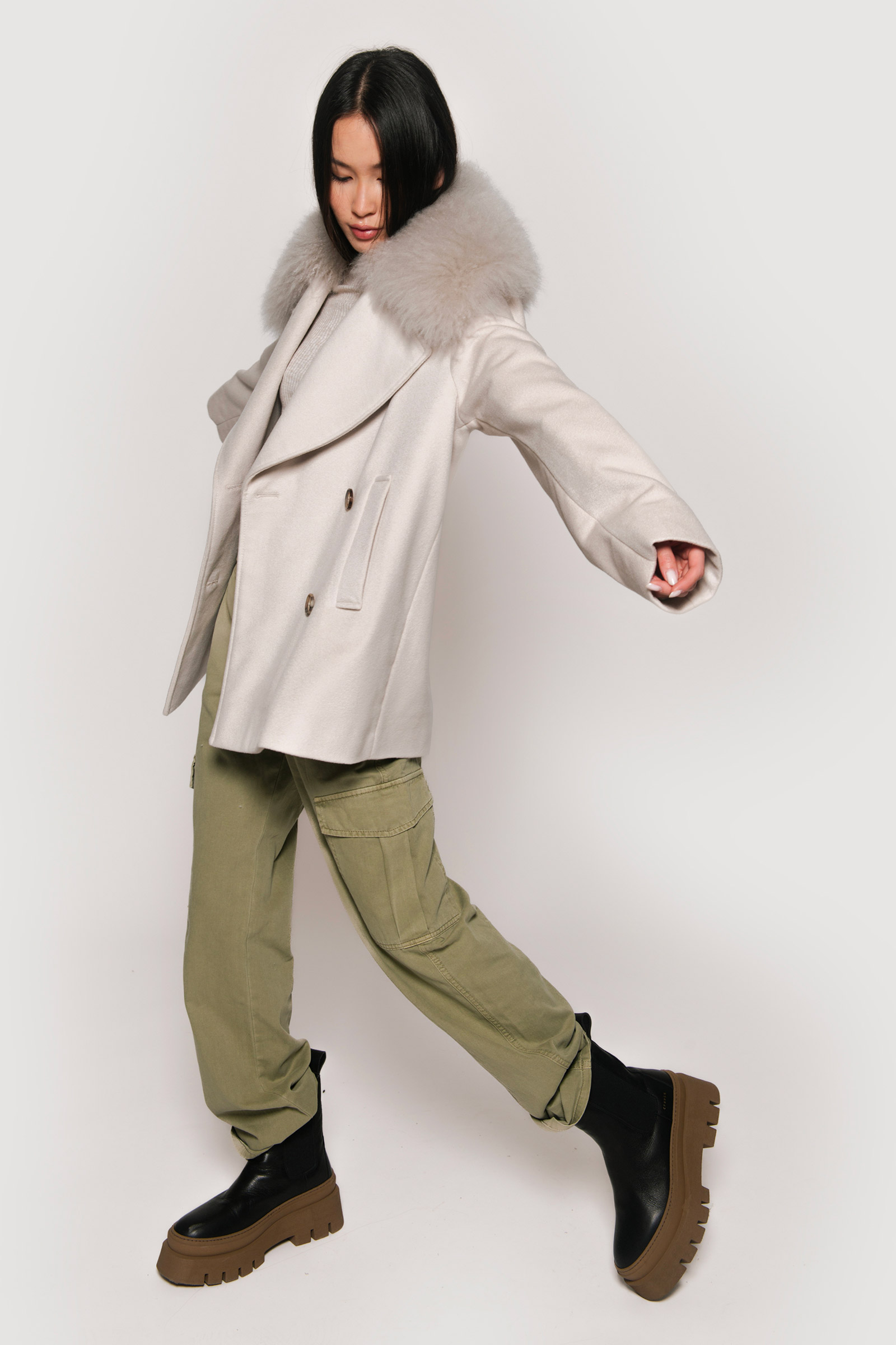 Cashmere coat mastic and mohair - Image 2