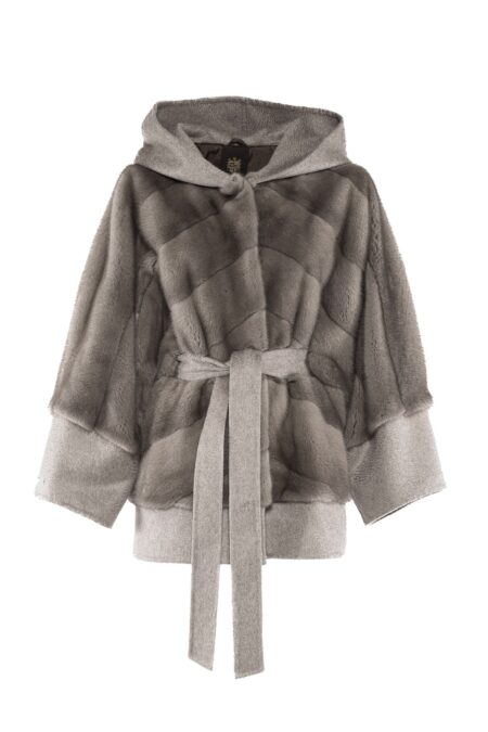 Cashmere jacket and silverblue mink