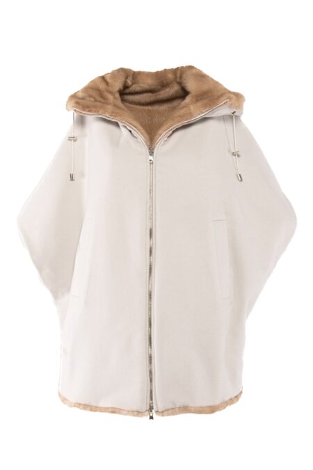 Cashmere vest and light pastel mink