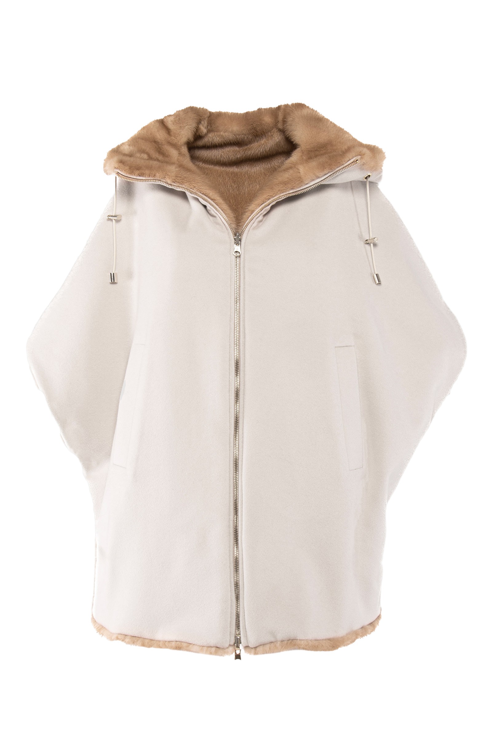 Cashmere vest and light pastel mink