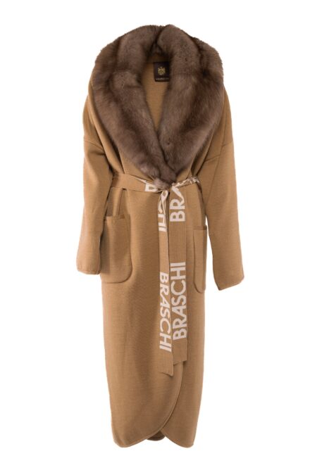 Dallas cashmere coat with graphite sable