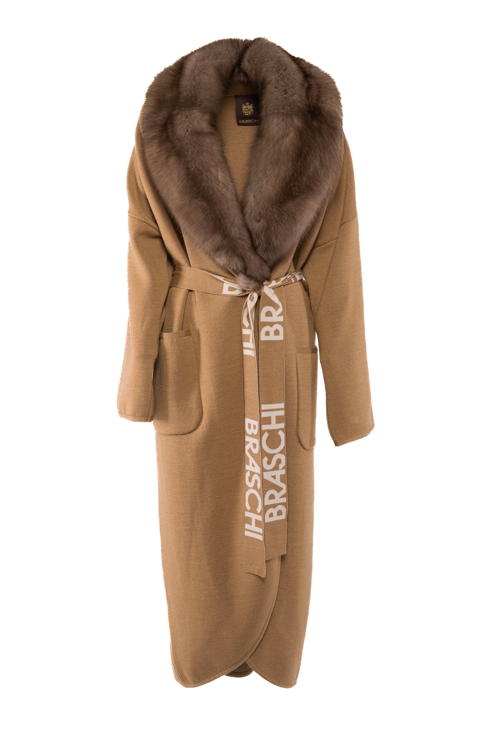 Dallas cashmere coat with graphite sable