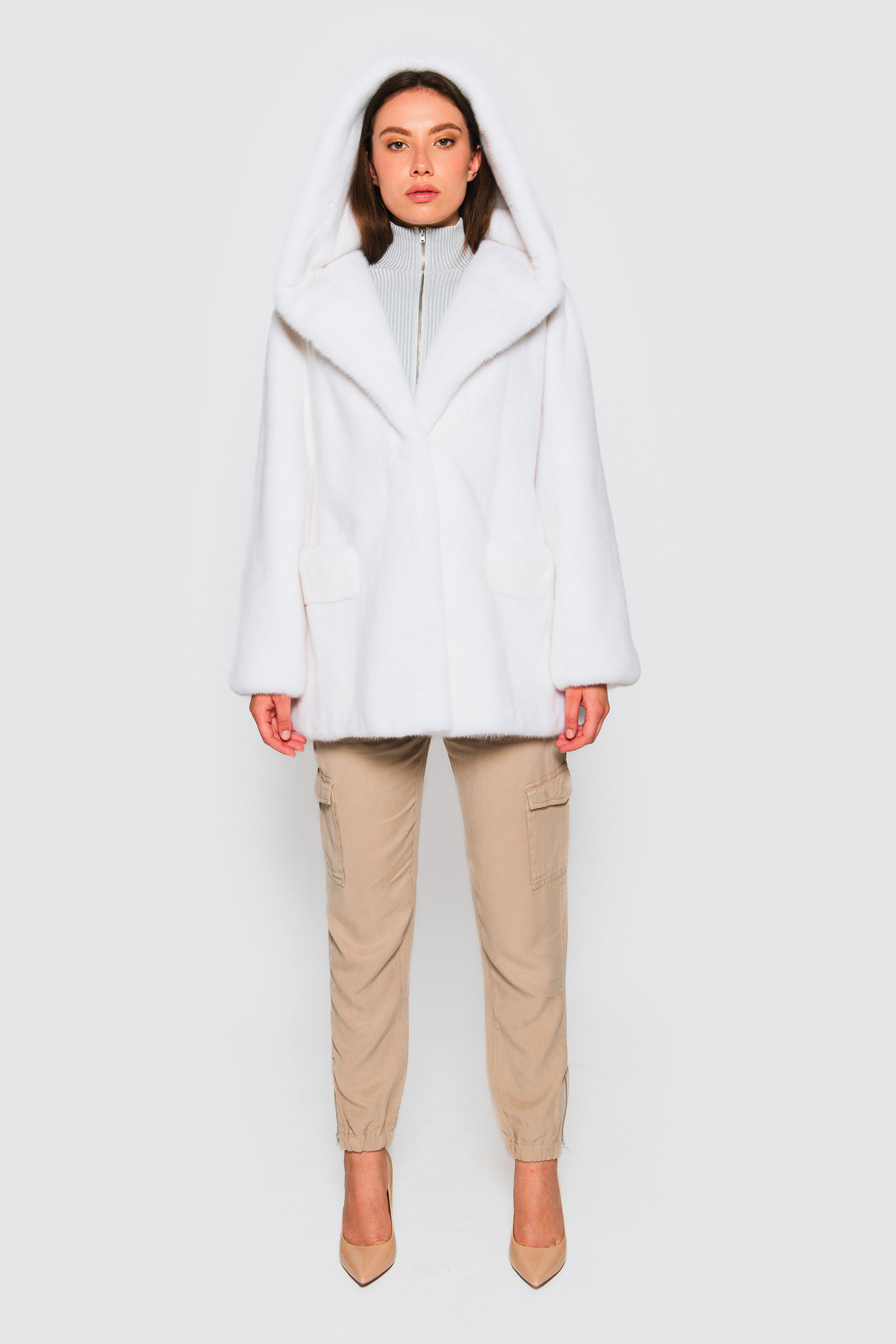 Natural white mink jacket - Image 3
