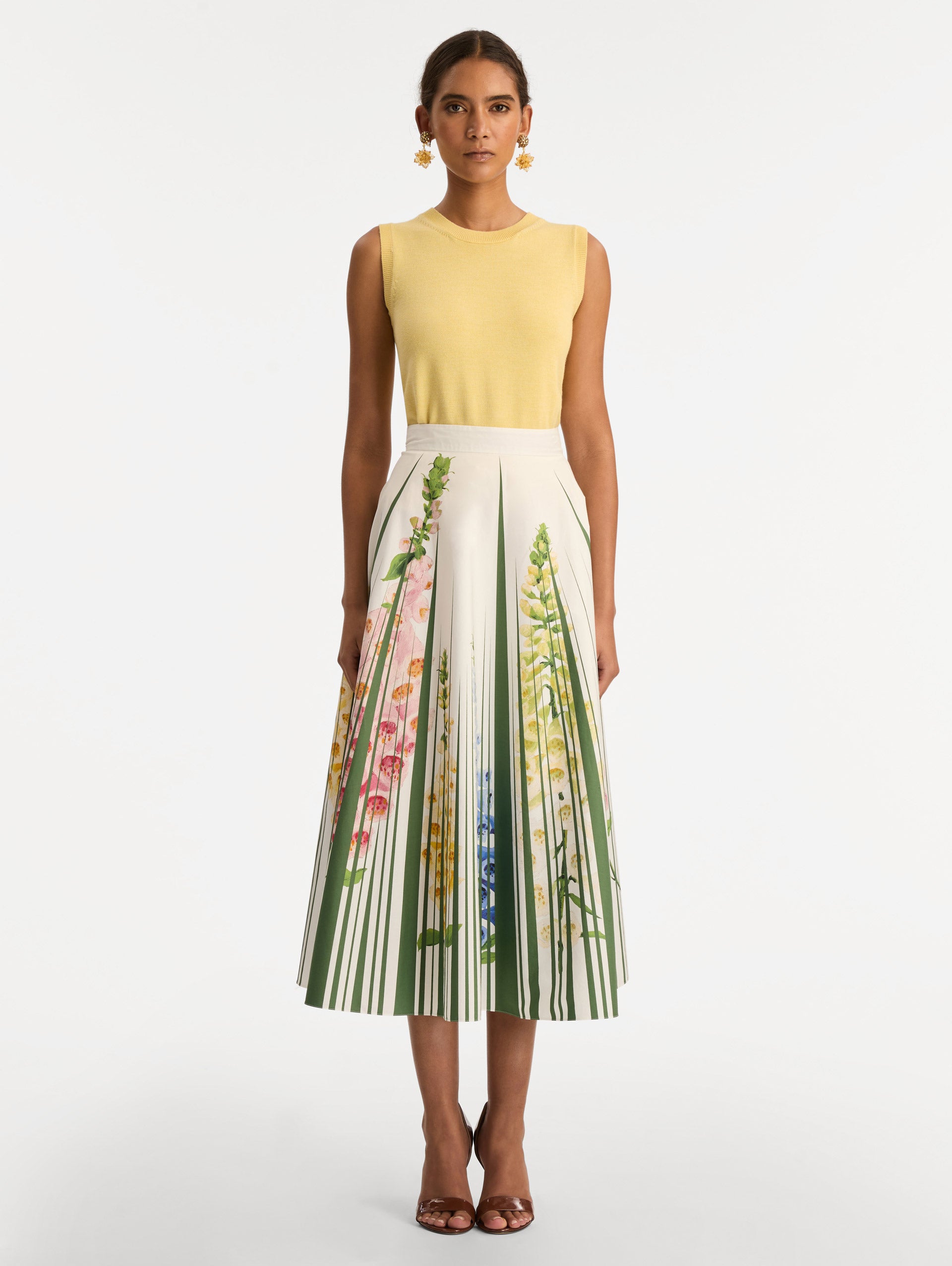 Foxglove Trompe L’oeil Cotton Poplin Skirt - Image 3