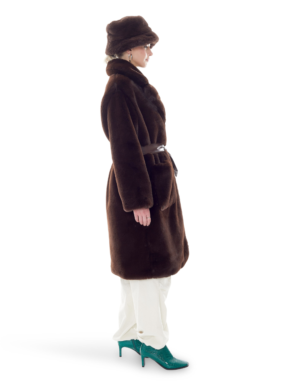 Lily Espresso Faux Fur Coat - Image 3