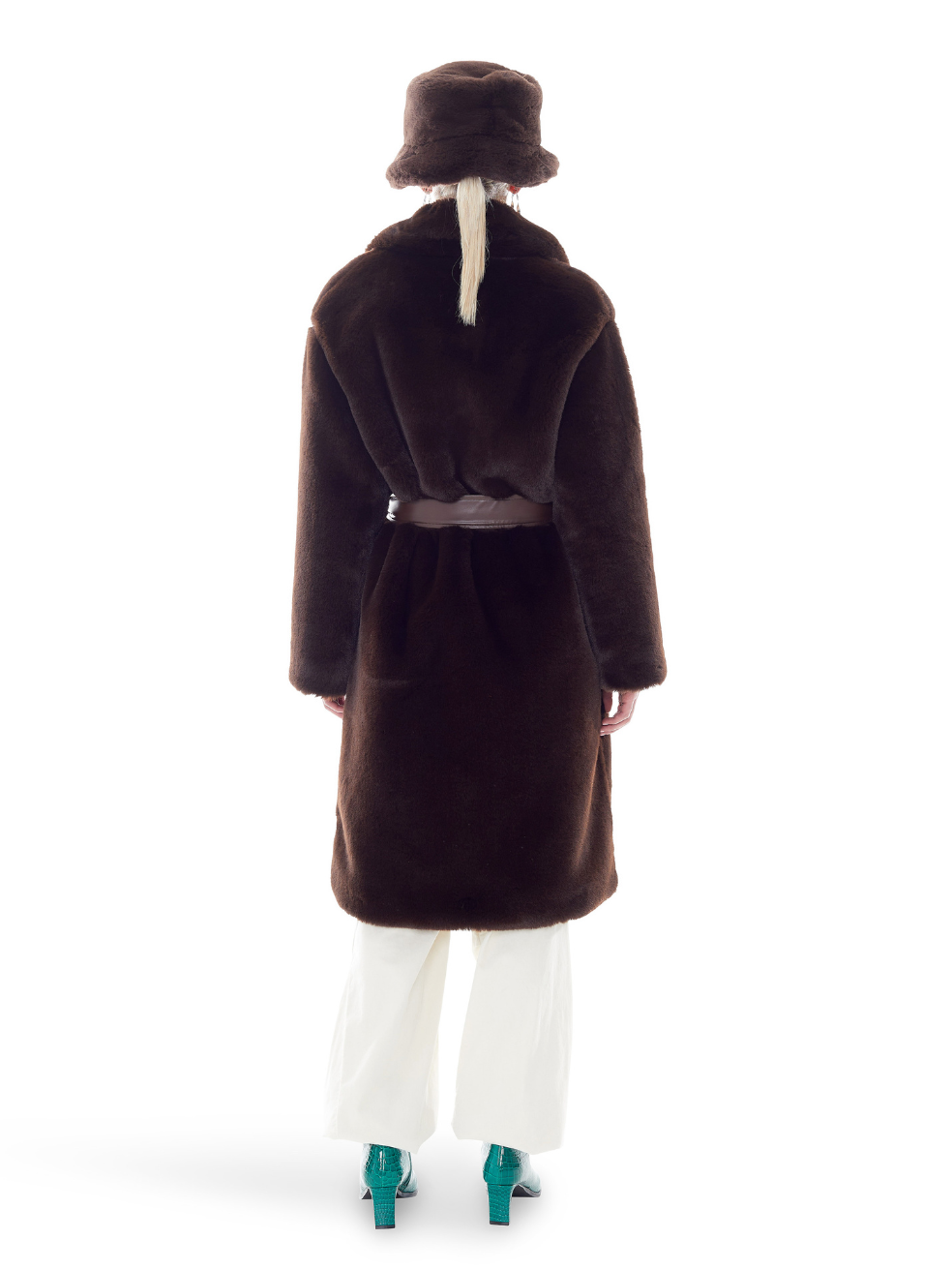 Lily Espresso Faux Fur Coat - Image 4