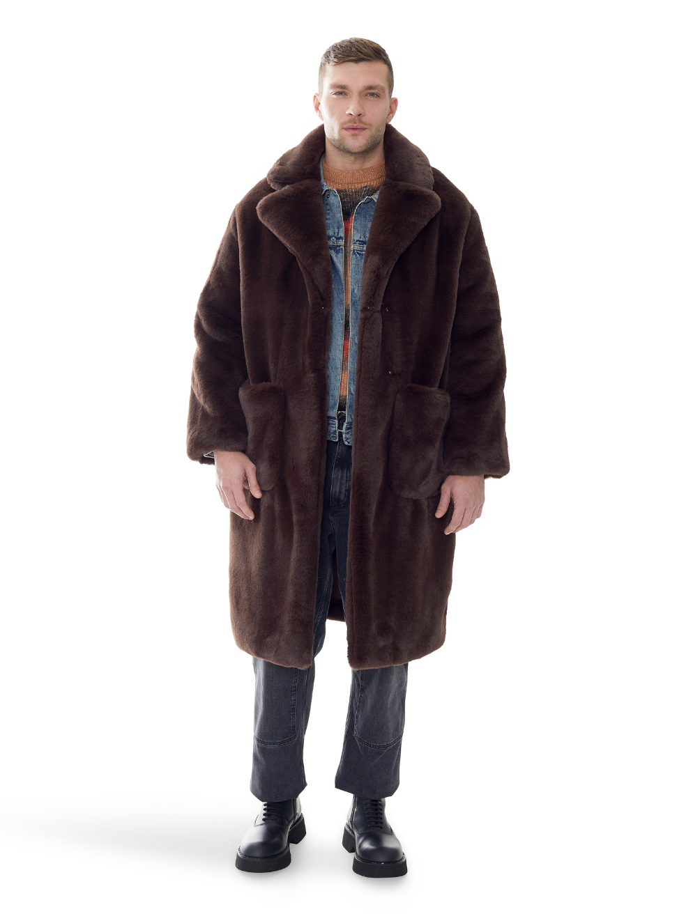 Lily Espresso Faux Fur Coat - Image 5