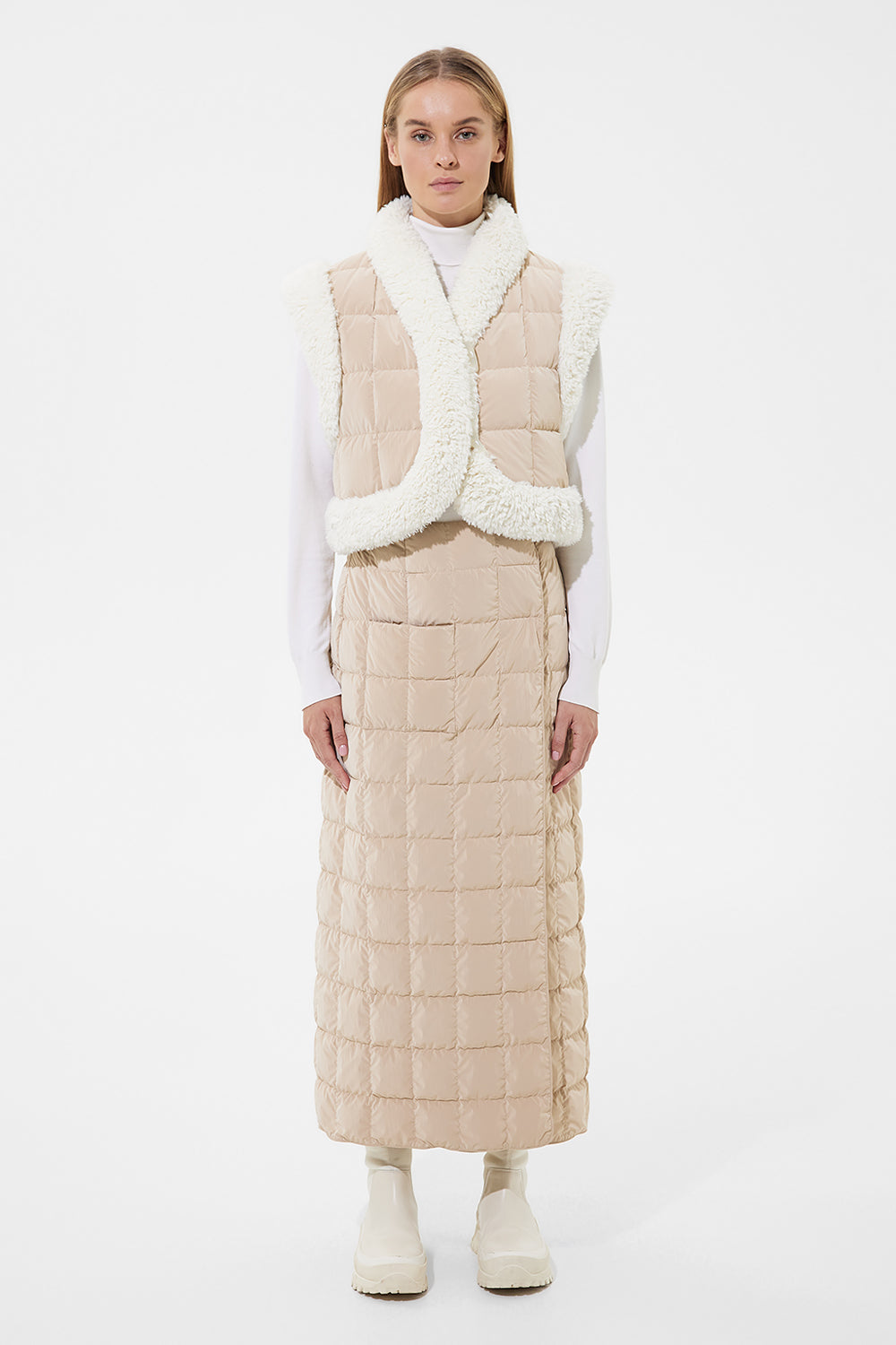 Cropped Keptar Vest Powder Ivory - Image 2