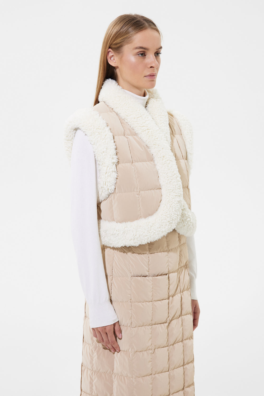 Cropped Keptar Vest Powder Ivory - Image 4