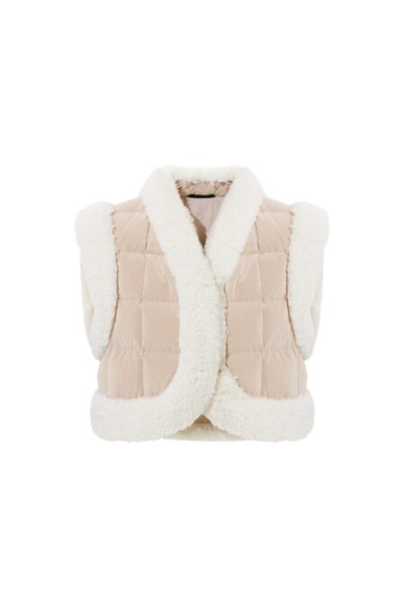 Cropped Keptar Vest Powder Ivory