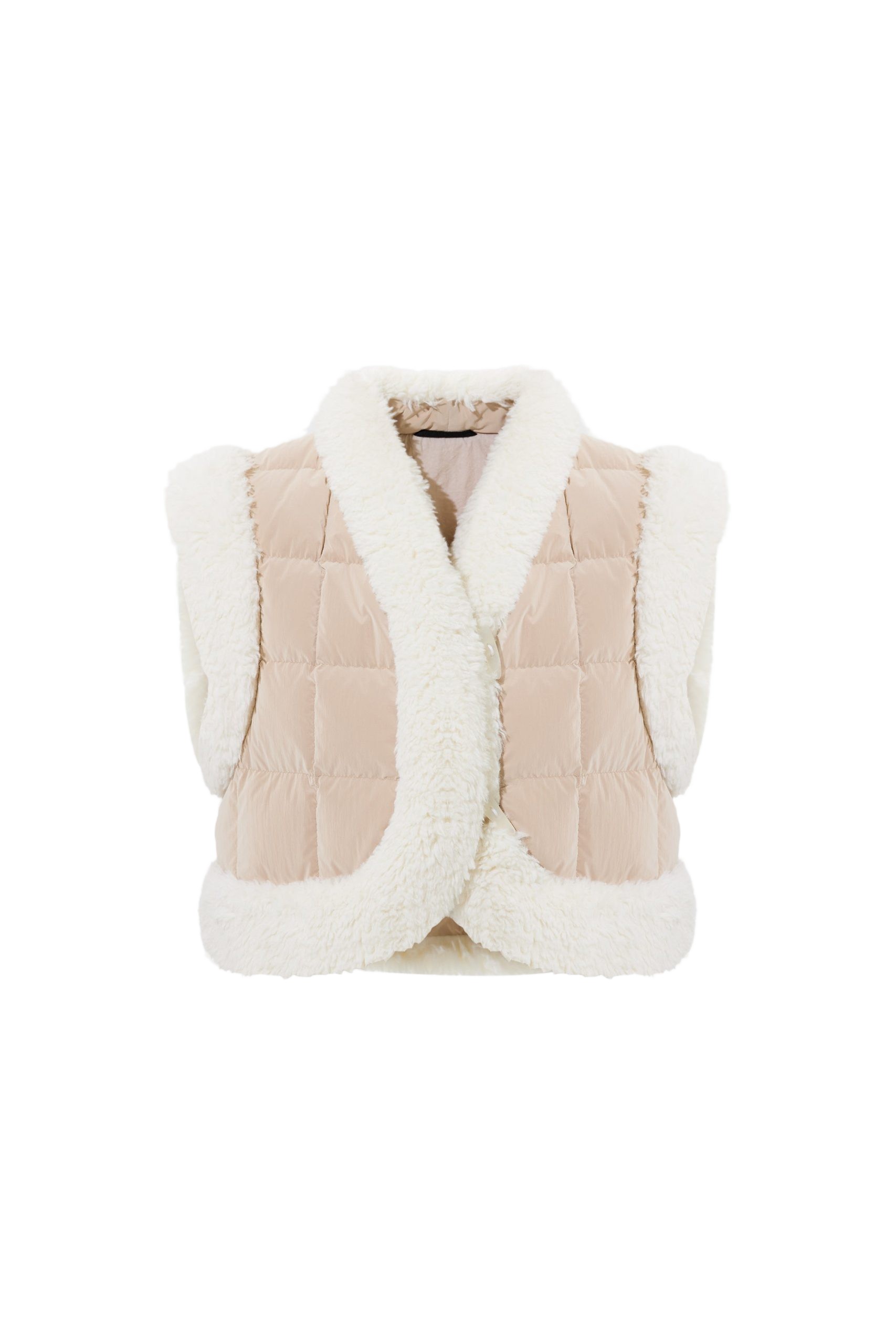 Cropped Keptar Vest Powder Ivory