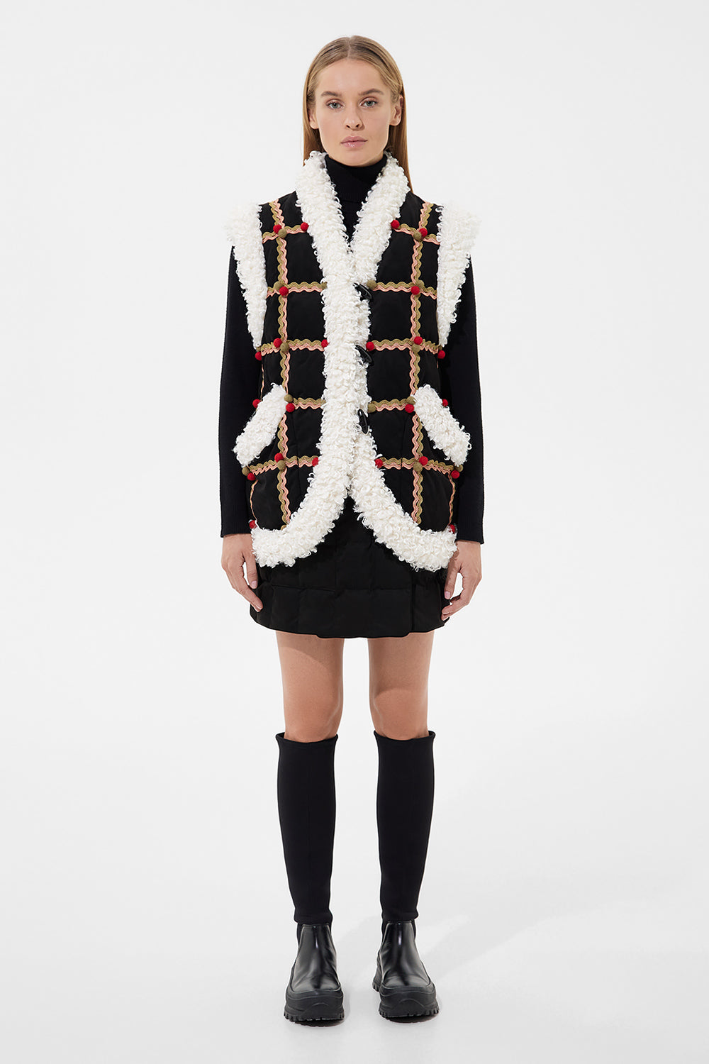 Folk Keptar Vest Suede Black - Image 2