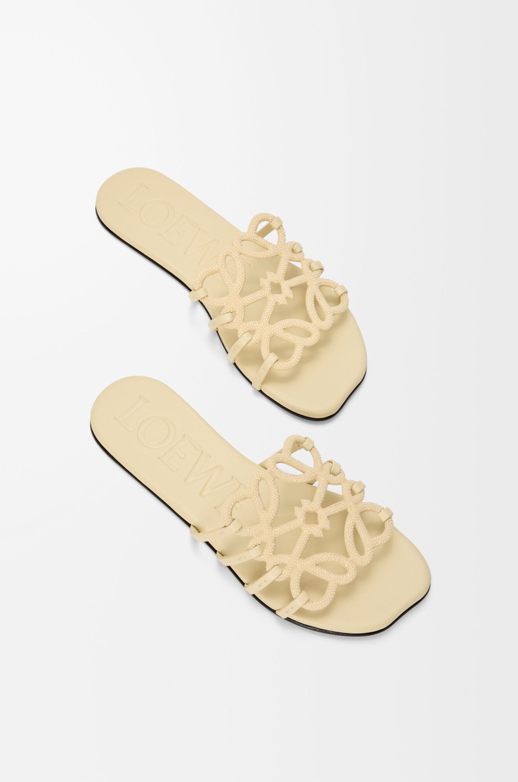 Petal Anagram Slide In Rhinestone-Embellished Suede - Image 4