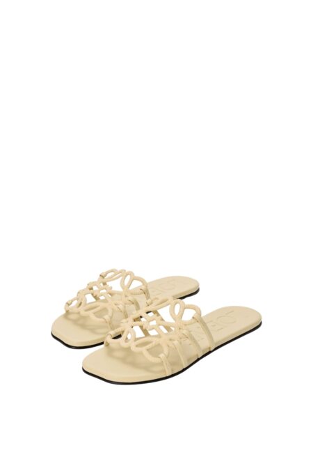 Petal Anagram Slide In Rhinestone-Embellished Suede