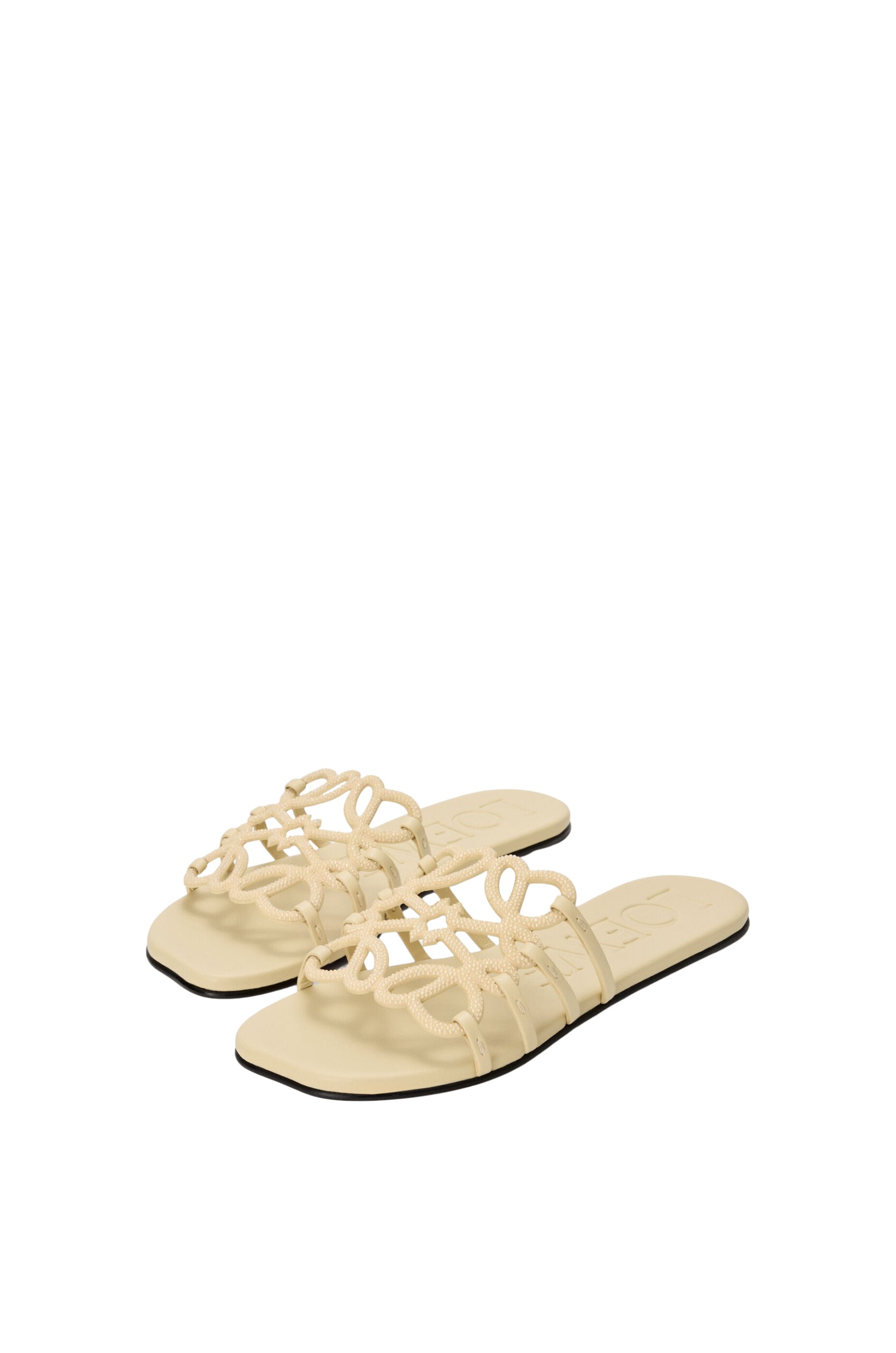 Petal Anagram Slide In Rhinestone-Embellished Suede