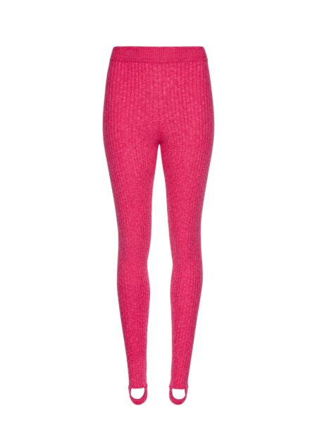 Knit Stirrup Leggings In Pink