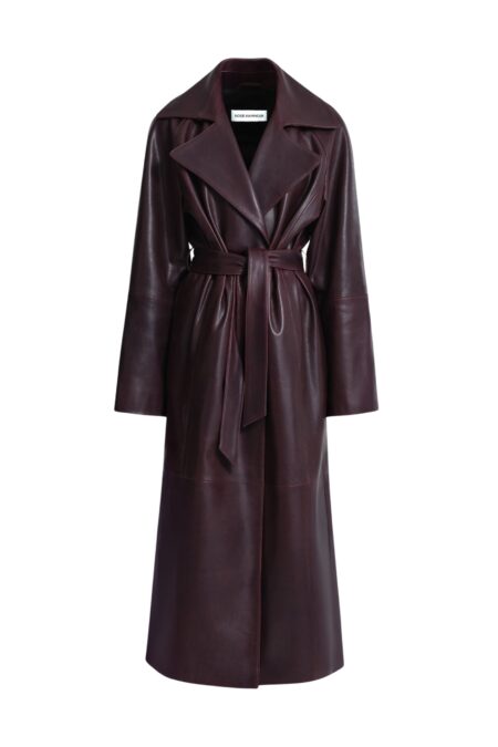 Althea Belted Leather Coat