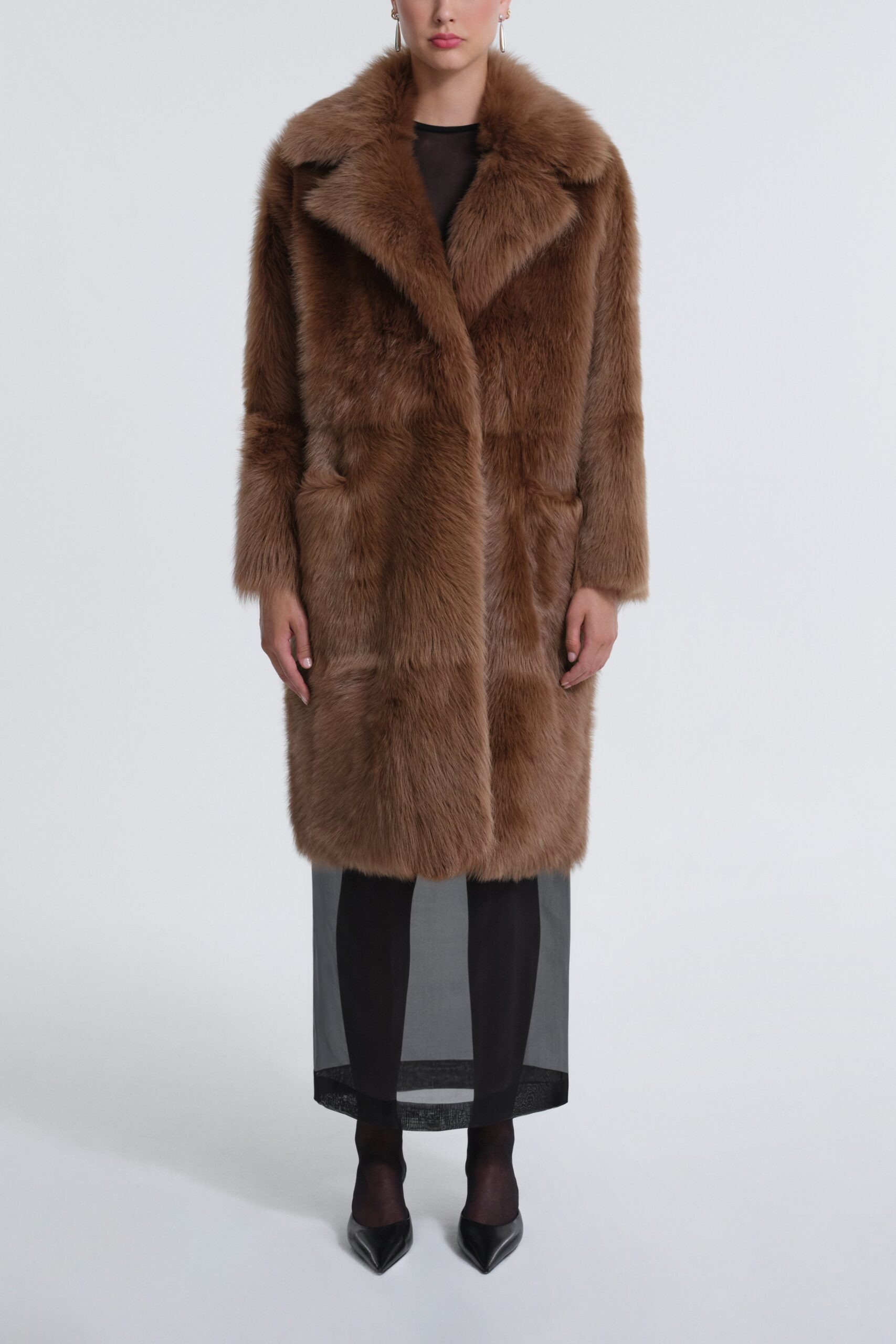 Evita Plush Shearling Coat - Image 2