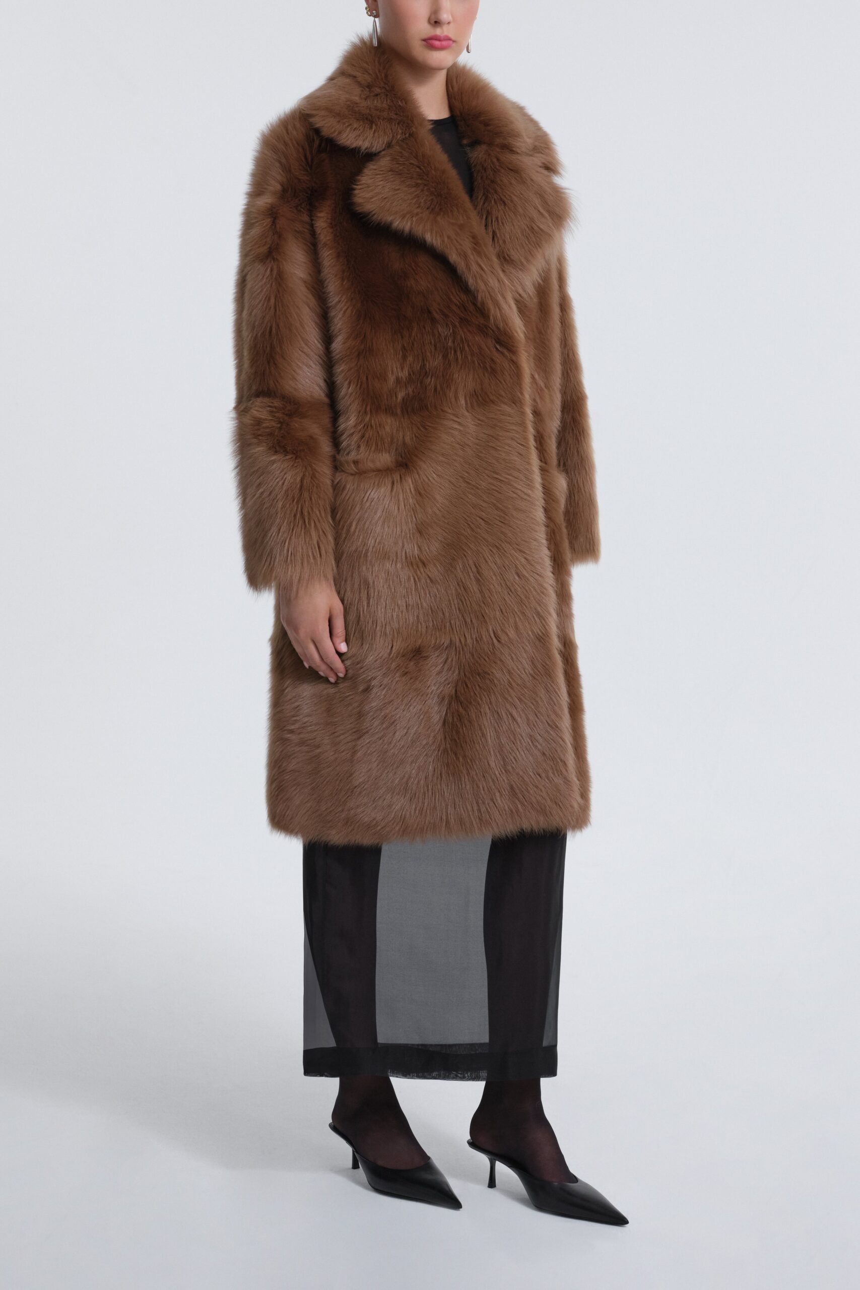 Evita Plush Shearling Coat - Image 3