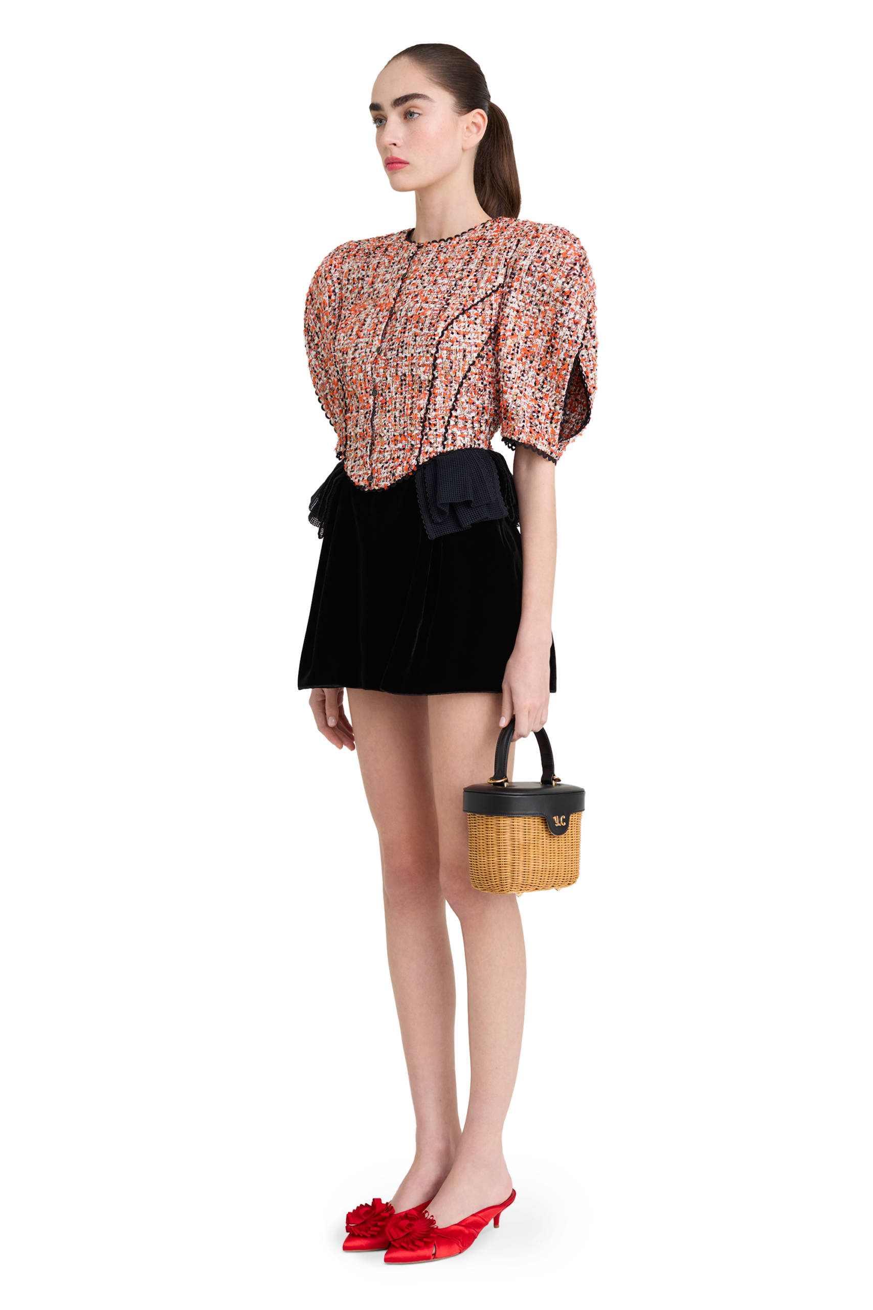 A-line skort in soft velvet - Image 3