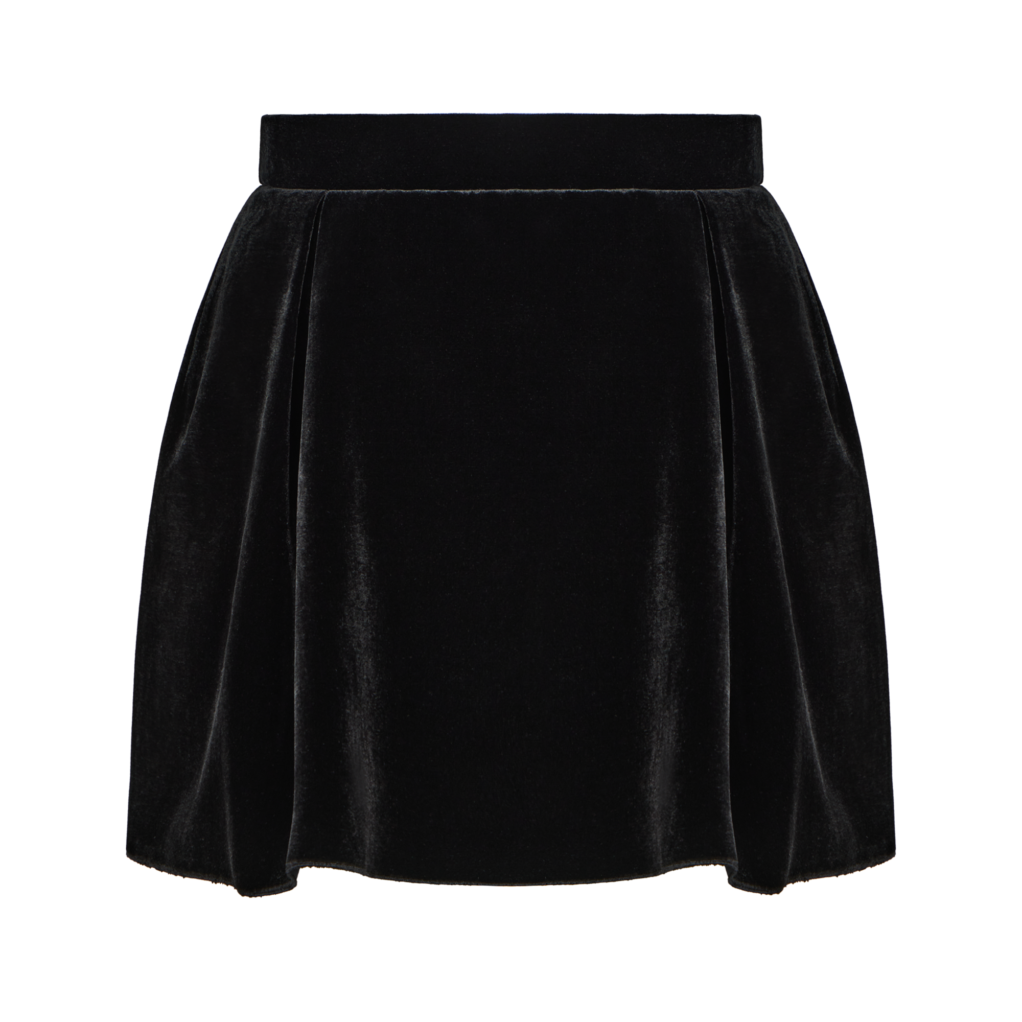 A-line skort in soft velvet