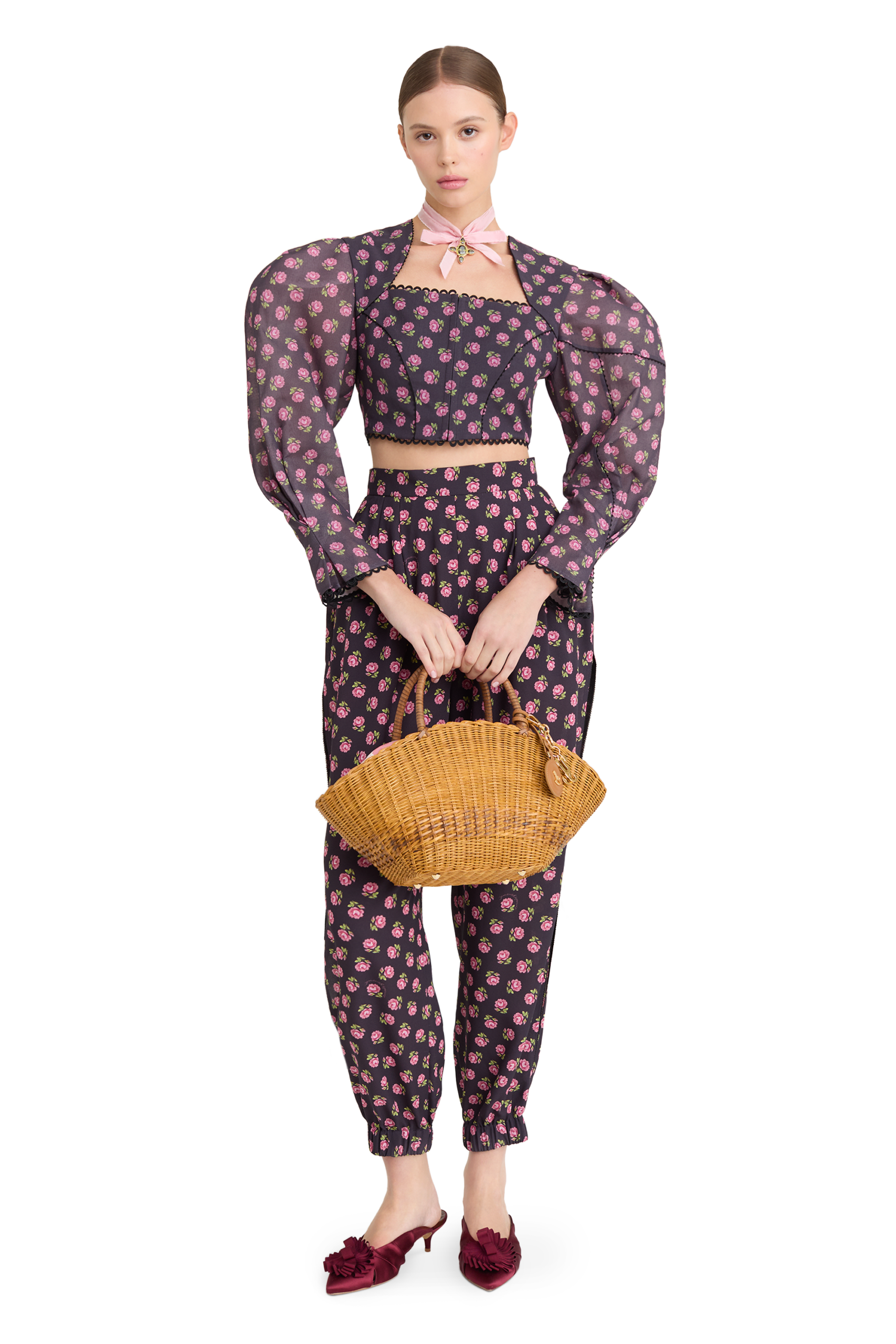 Cotton blouse with a signature floral print - Image 2