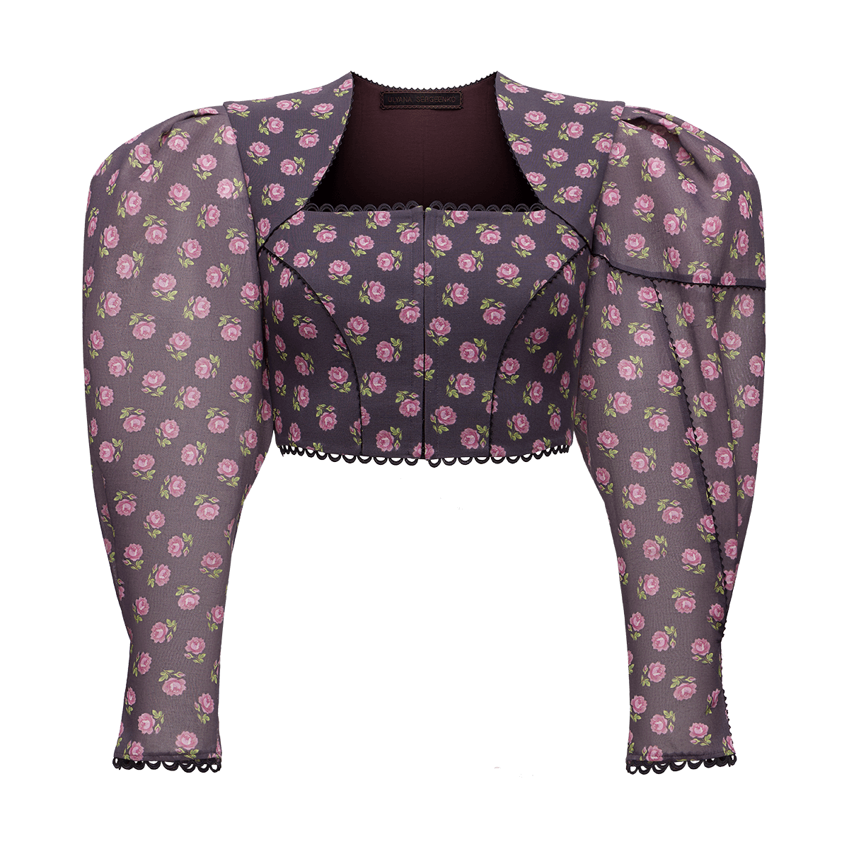 Cotton blouse with a signature floral print