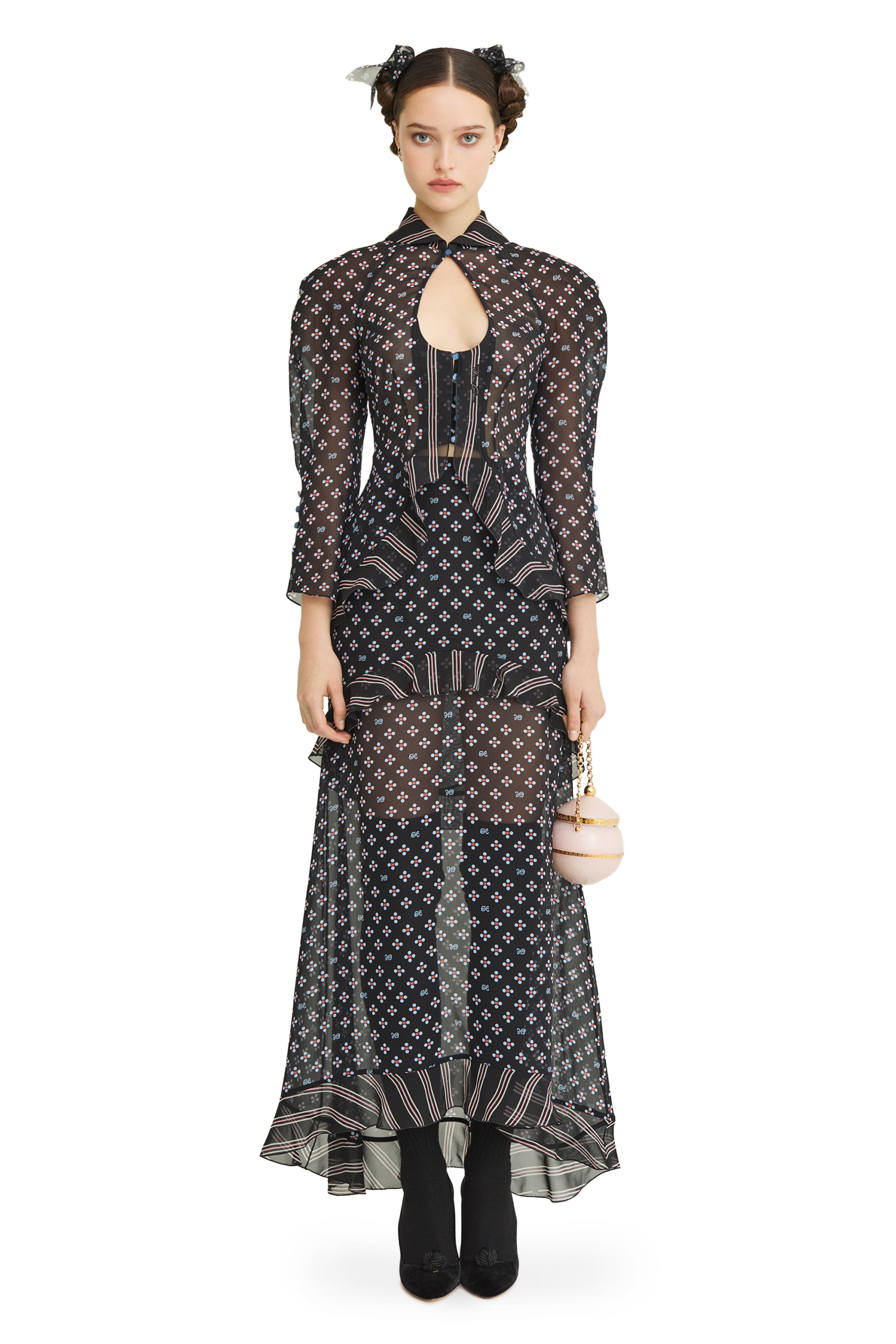 Silk blouse with a signature print - Image 2