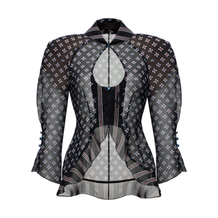 Silk blouse with a signature print