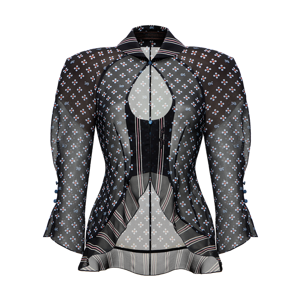 Silk blouse with a signature print