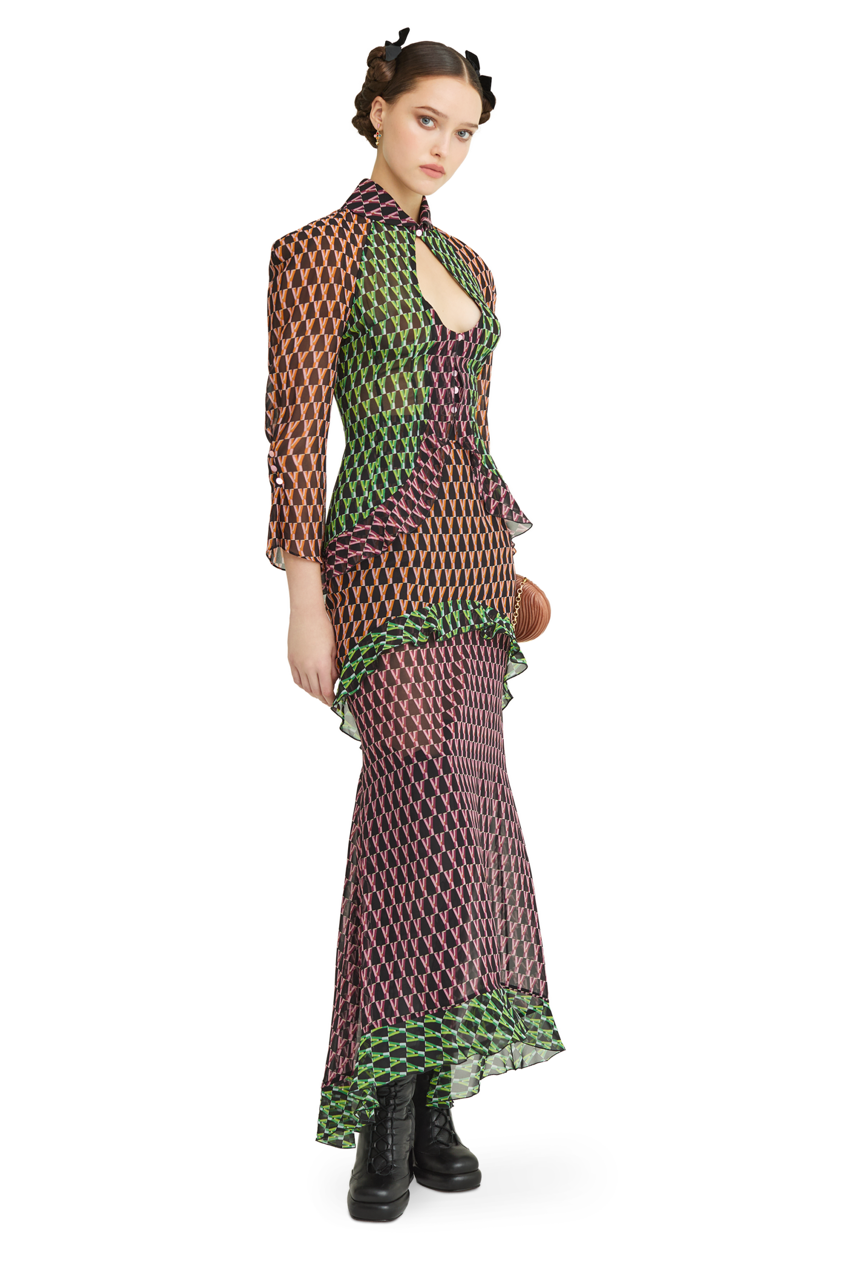 Silk midi skirt with a signature print - Image 3