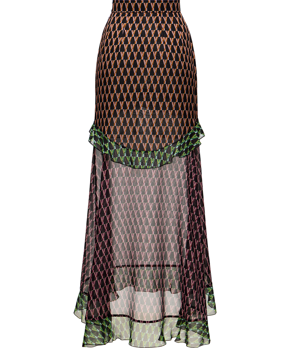 Silk midi skirt with a signature print - Image 4