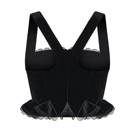 Velvet corset with lace trim