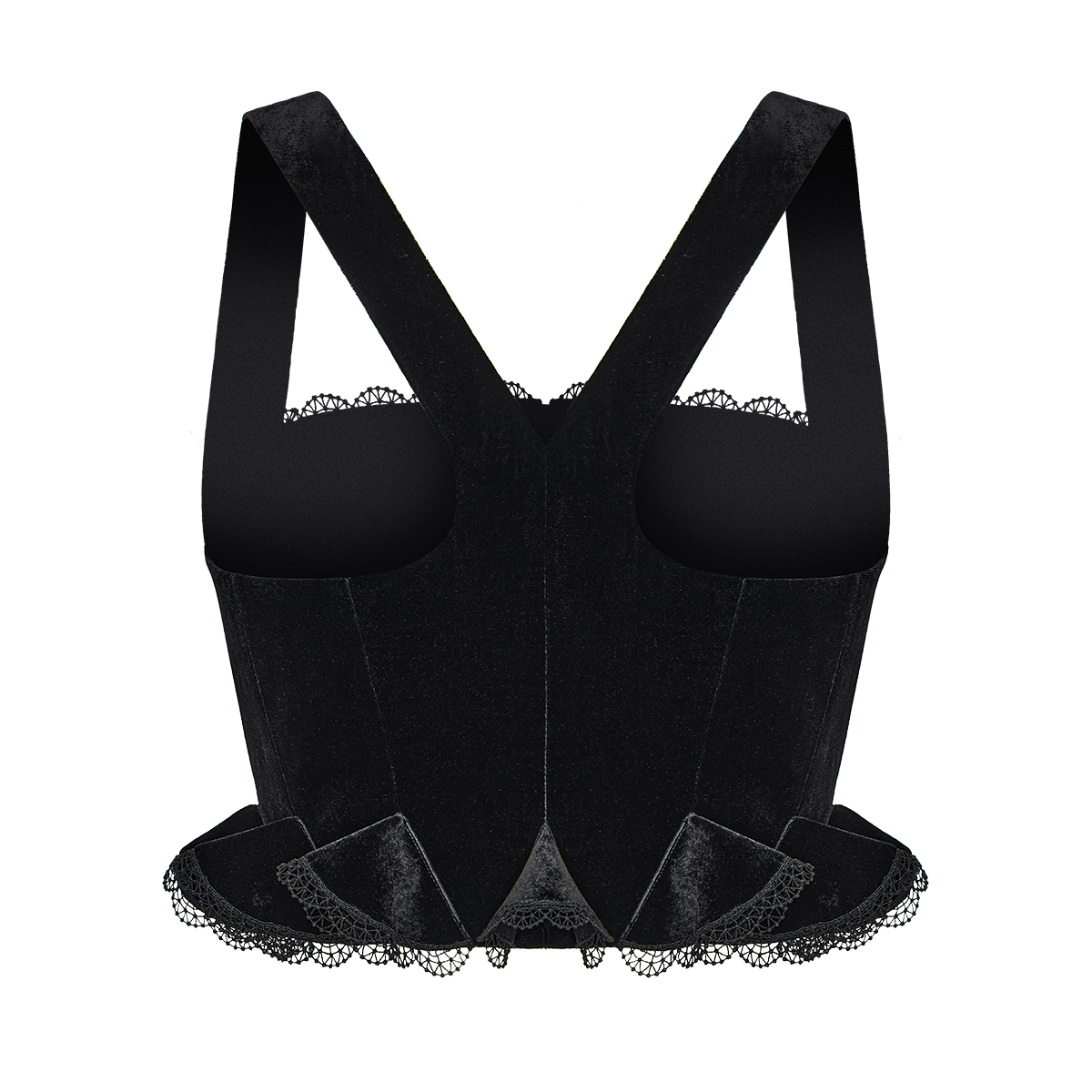 Velvet corset with lace trim